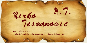 Mirko Tešmanović vizit kartica